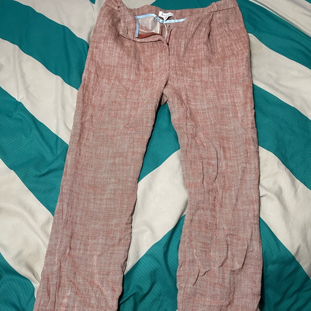 Red Woven TopShop Pants